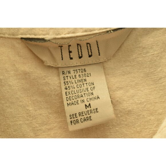 Vintage 90s Linen/Cotton Teddi Shirt | size M - Picture 8 of 8